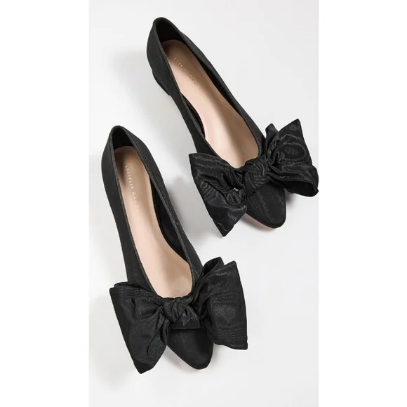 Loeffler Randall Noa Bow Flats Black Size 8 Balletcore Cottagecore Whimsigoth - Picture 3 of 16